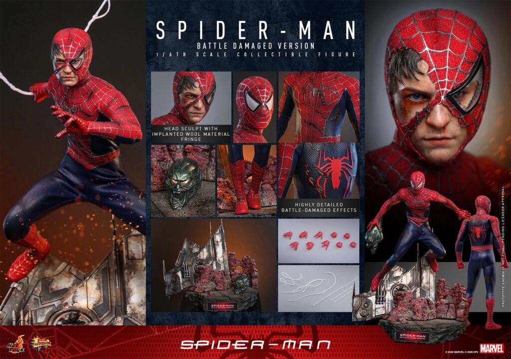 Hot Toys - Spider-Man Battle Damaged Version - MMS859 1/6 Scale Figur aus Spider-Man (2002)