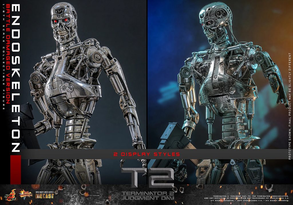 Hot Toys – Endoskeleton (Battle Damaged Version) – MMS840D77 Diecast mit LED-Augen aus Terminator 2