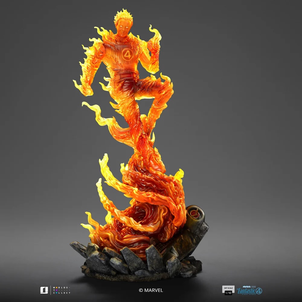 Iron Studios - Human Torch - Art Scale 1/10 Statue aus The Fantastic Four: First Steps