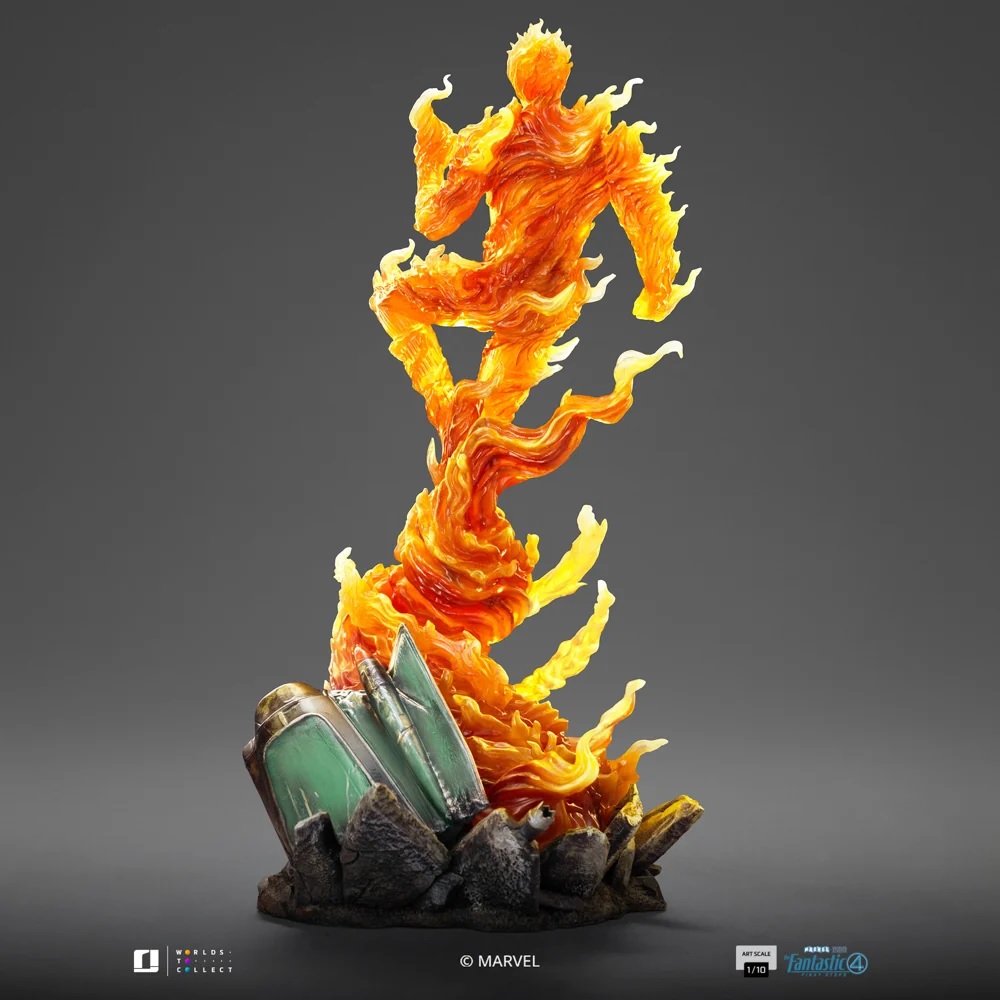 Iron Studios - Human Torch - Art Scale 1/10 Statue aus The Fantastic Four: First Steps