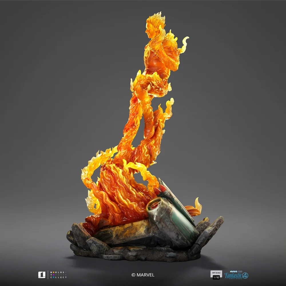 Iron Studios - Human Torch - Art Scale 1/10 Statue aus The Fantastic Four: First Steps