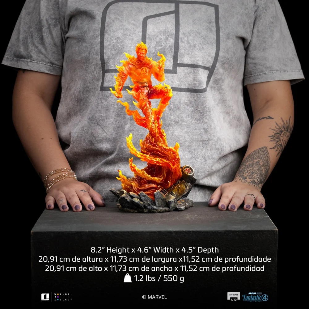 Iron Studios - Human Torch - Art Scale 1/10 Statue aus The Fantastic Four: First Steps