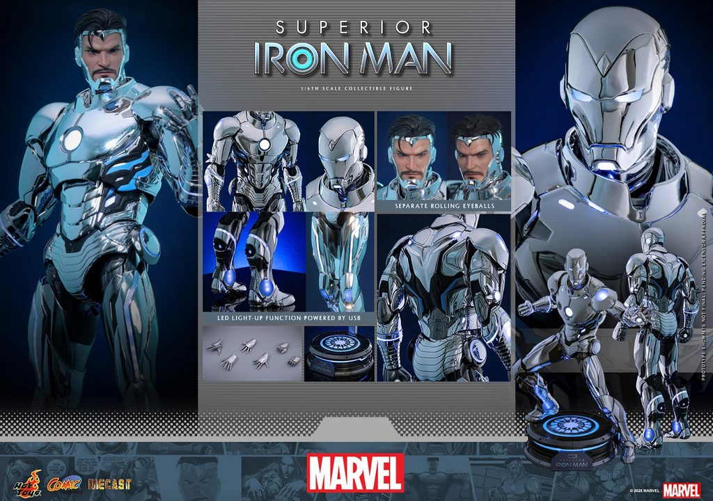 Hot Toys - Superior Iron Man - CMS026D73 mit Diecast-Rüstung und LED-Funktion