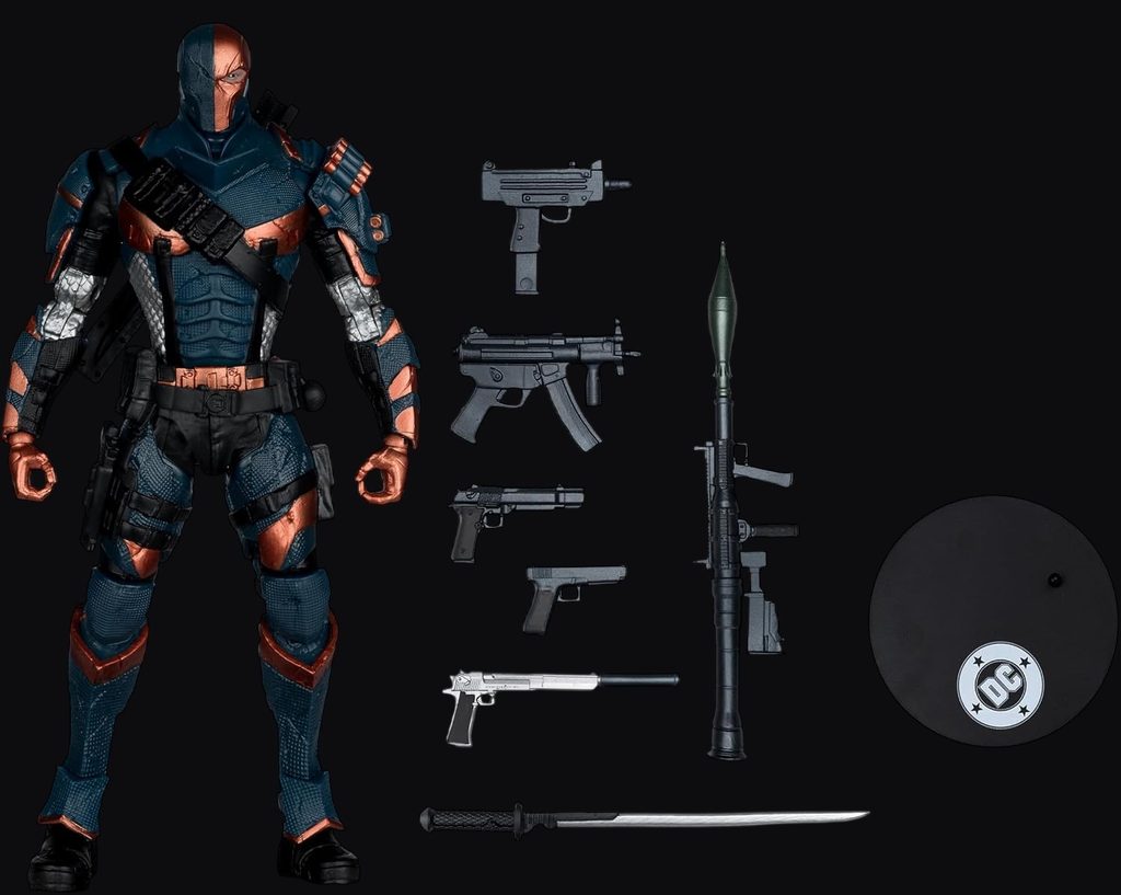McFarlane - Deathstroke Arkham Origins - DC Multiverse 7-Zoll-Figur mit sieben Waffen