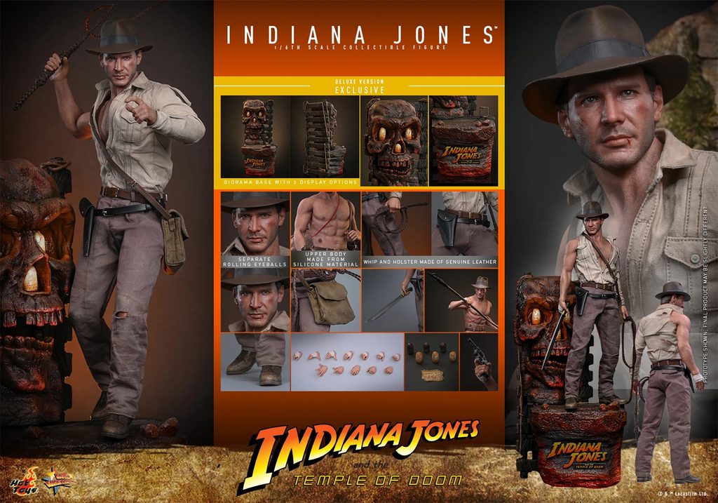 Hot Toys - Indiana Jones - Deluxe Version Sixth Scale Figur aus Temple of Doom mit Skull-Altar-Diorama