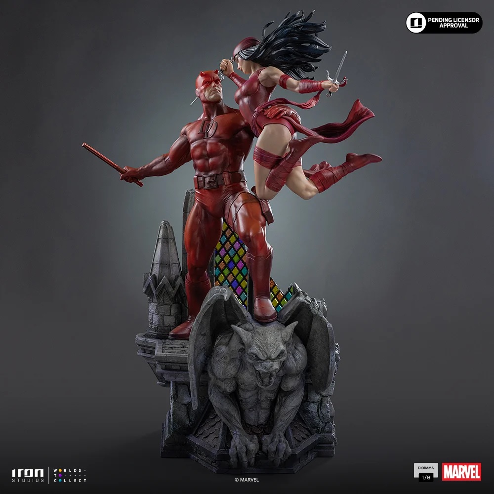Iron Studios – Daredevil und Elektra – Marvel Comics Diorama 1/6 mit 52 cm Höhe