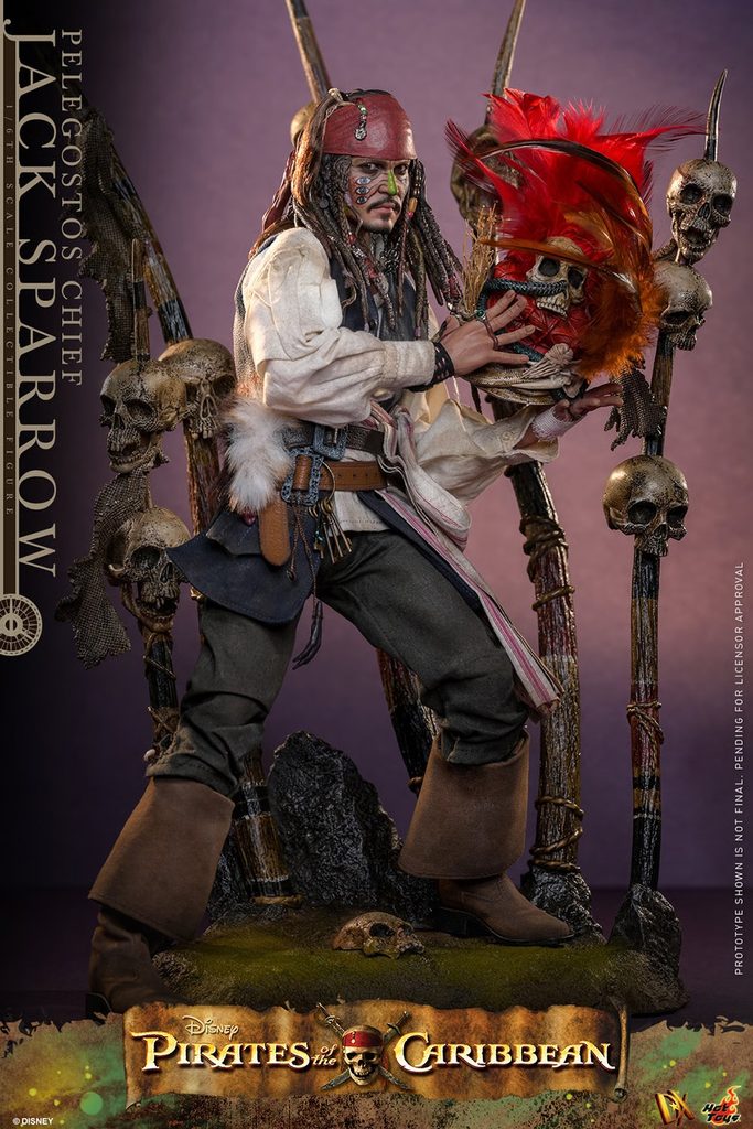 Hot Toys – Pelegostos Chief Jack Sparrow – DX48 1/6 Scale Figur aus Fluch der Karibik 2 mit Stammes-Diorama