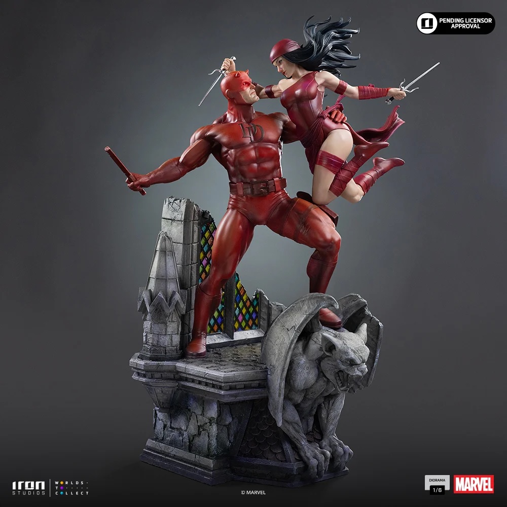 Iron Studios – Daredevil und Elektra – Marvel Comics Diorama 1/6 mit 52 cm Höhe