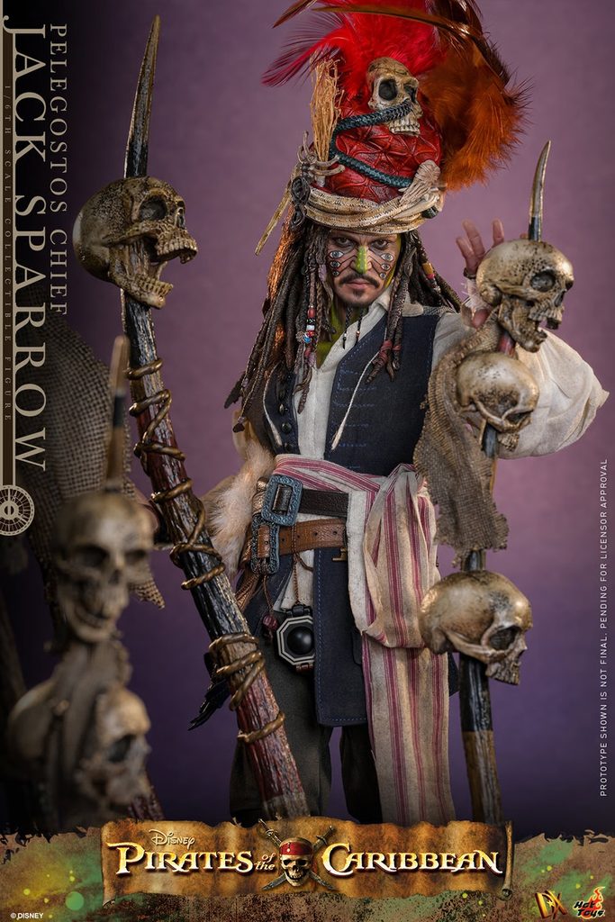 Hot Toys – Pelegostos Chief Jack Sparrow – DX48 1/6 Scale Figur aus Fluch der Karibik 2 mit Stammes-Diorama