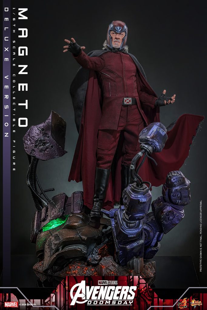 Hot Toys – Magneto (Deluxe Version) – MMS913 mit leuchtender Sentinel-Base aus Avengers: Doomsday