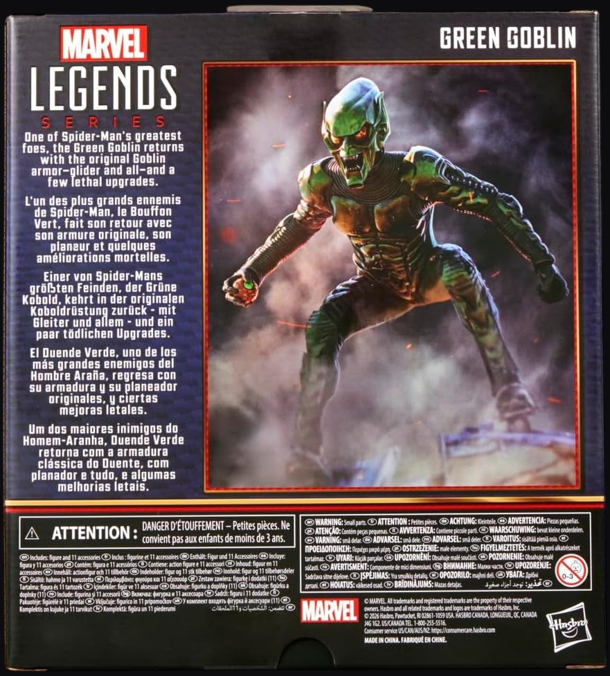 Hasbro – Green Goblin – Marvel Legends Deluxe aus Spider-Man: No Way Home mit Gleiter und zerbrochener Maske