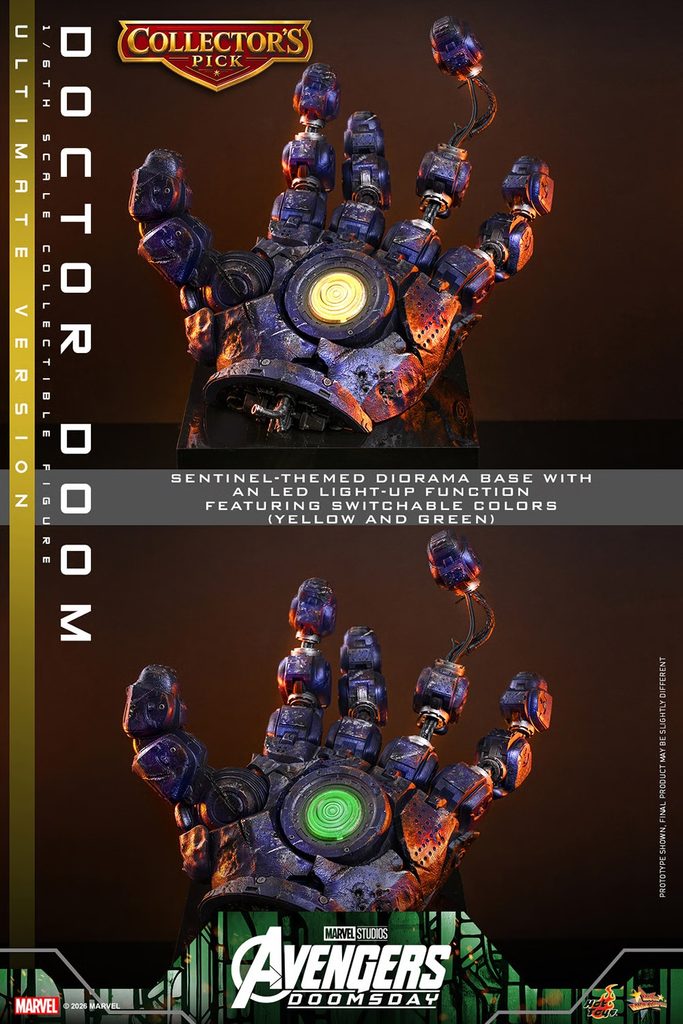 Hot Toys – Doctor Doom (Ultimate Version) – MMS907 mit Sentinel-Hand-Diorama aus Avengers: Doomsday
