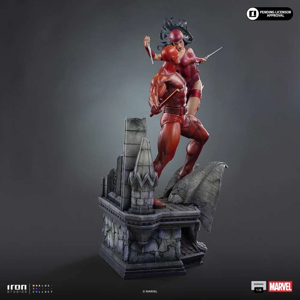 Iron Studios – Daredevil und Elektra – Marvel Comics Diorama 1/6 mit 52 cm Höhe