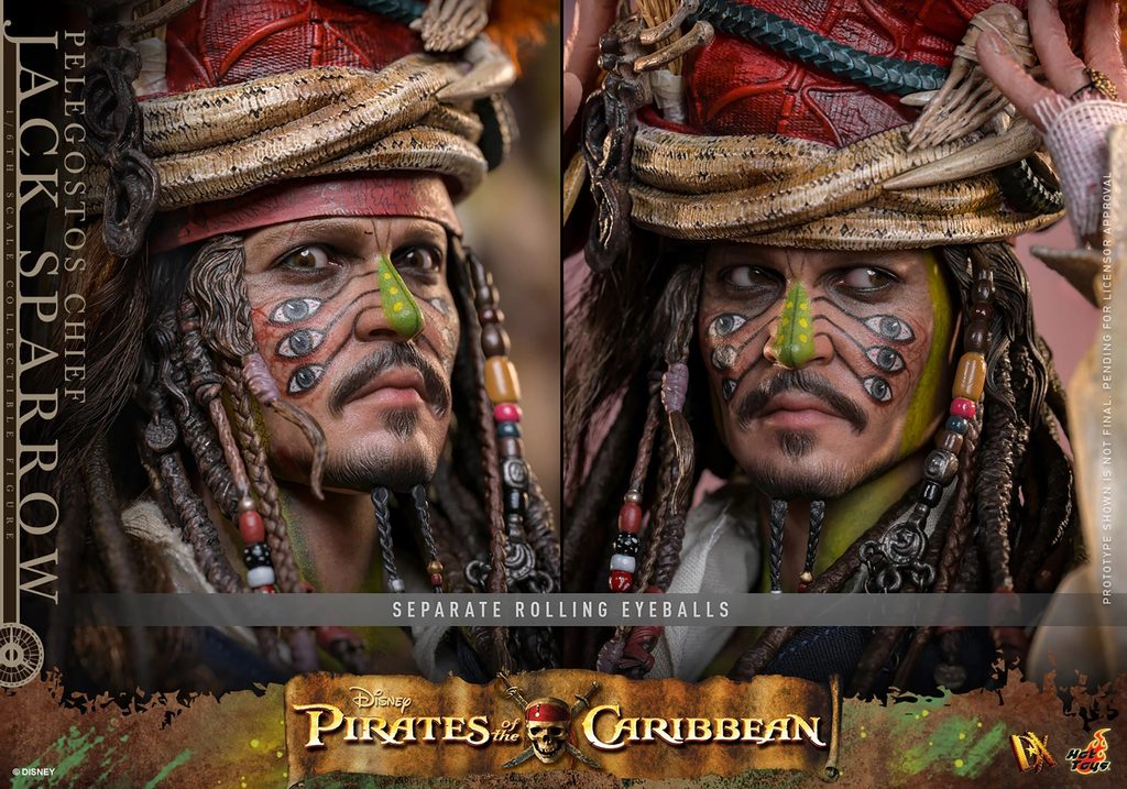 Hot Toys – Pelegostos Chief Jack Sparrow – DX48 1/6 Scale Figur aus Fluch der Karibik 2 mit Stammes-Diorama