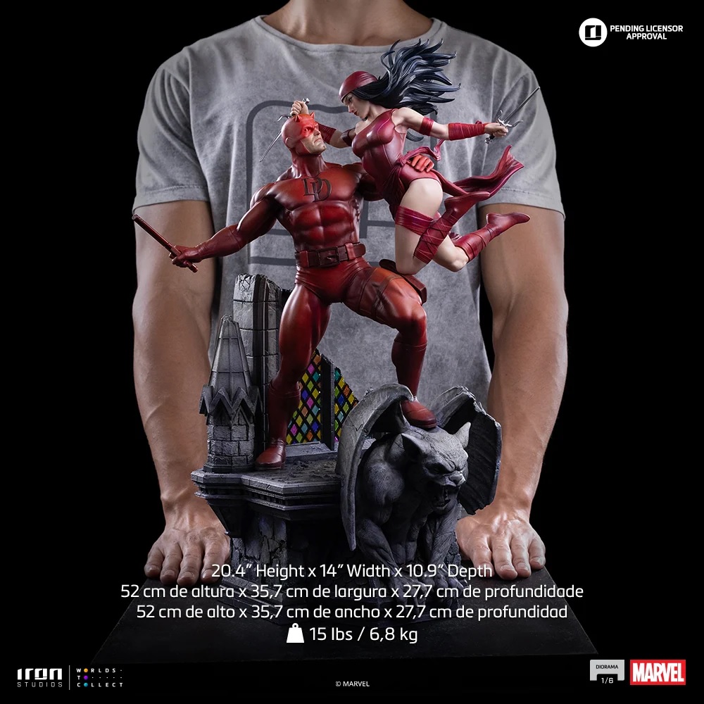 Iron Studios – Daredevil und Elektra – Marvel Comics Diorama 1/6 mit 52 cm Höhe