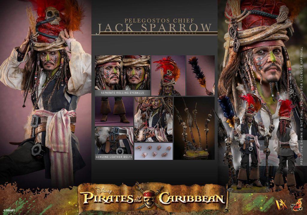 Hot Toys – Pelegostos Chief Jack Sparrow – DX48 1/6 Scale Figur aus Fluch der Karibik 2 mit Stammes-Diorama